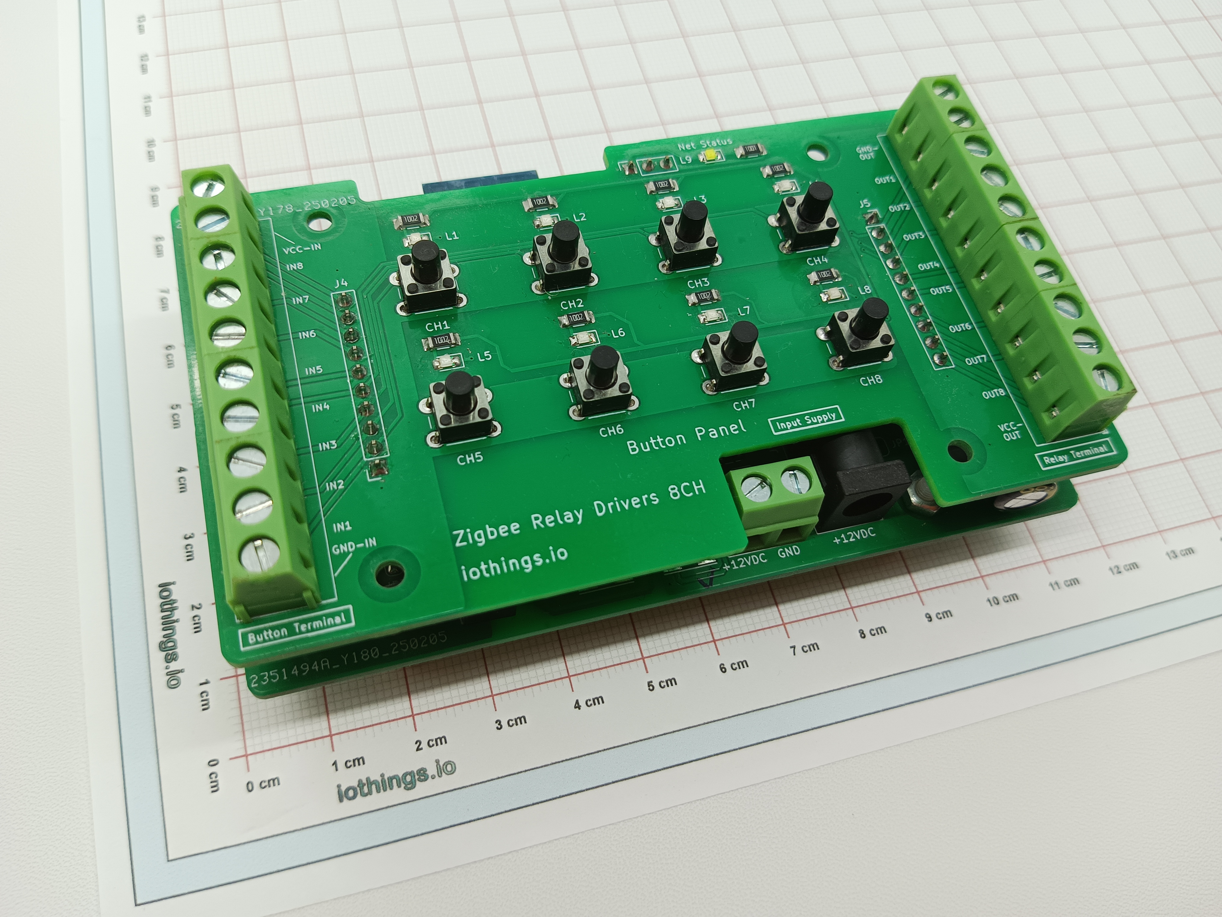 Zigbee Relay Drivers 8-CH (PCB E18-MS1PA2)